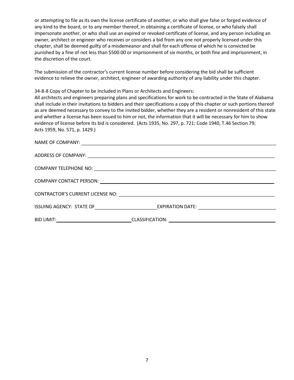 Information for Bidders - Alabama, Page 4