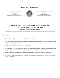 Document preview: Application for Consumer Legal Funding Act - Missouri