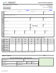 Form VD-017 Vanity Plate Application - Vermont, Page 2