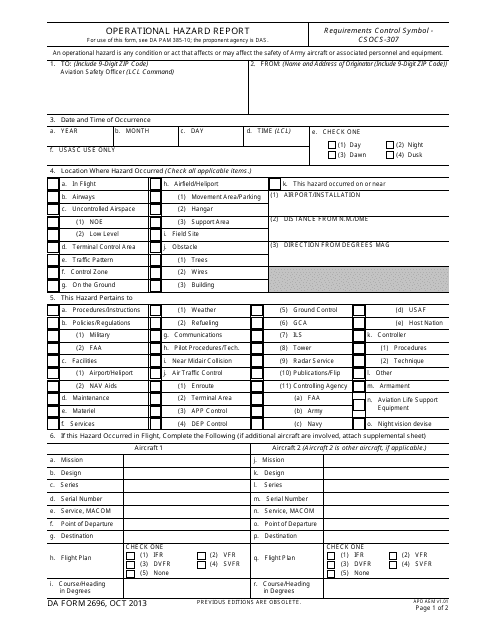 Da Form 2696 Fillable Printable Forms Free Online