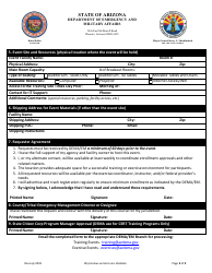 Dema/Em Training &amp; Exercise Event Request Form - Arizona, Page 2