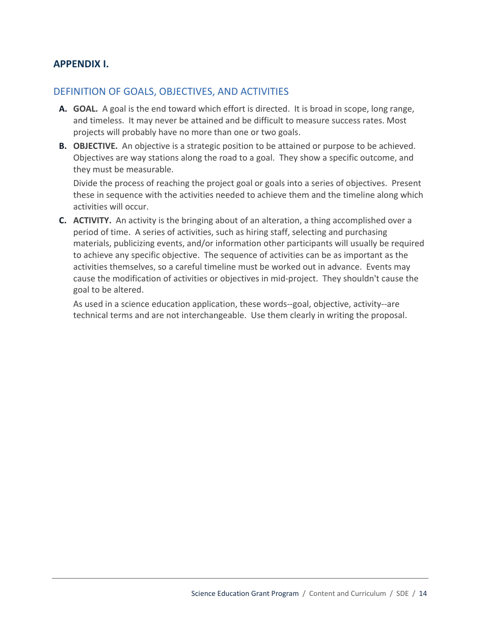 Science Education Grant Program Application - Idaho, Page 14