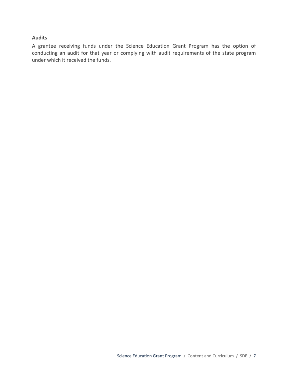 Science Education Grant Program Application - Idaho, Page 7