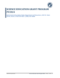 Document preview: Science Education Grant Program Application - Idaho, 2024