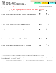 Document preview: Corporation Registration Information Change Form - Utah
