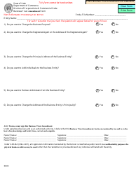Document preview: Business Trust Amendment Form - Utah