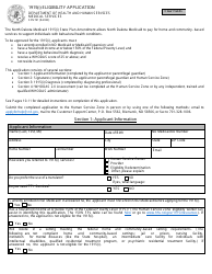 Form SFN741 1915(I) Eligibility Application - North Dakota