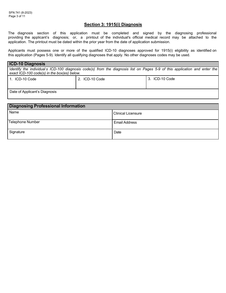 Form SFN741 1915(I) Eligibility Application - North Dakota, Page 3