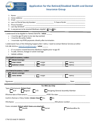 Document preview: Form CFN522-0442 Application for the Retired/Disabled Health and Dental Insurance Group - Iowa