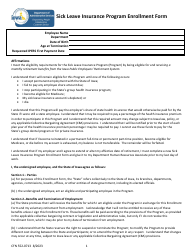 Form CFN552-0713 Sick Leave Insurance Program Enrollment Form - Iowa