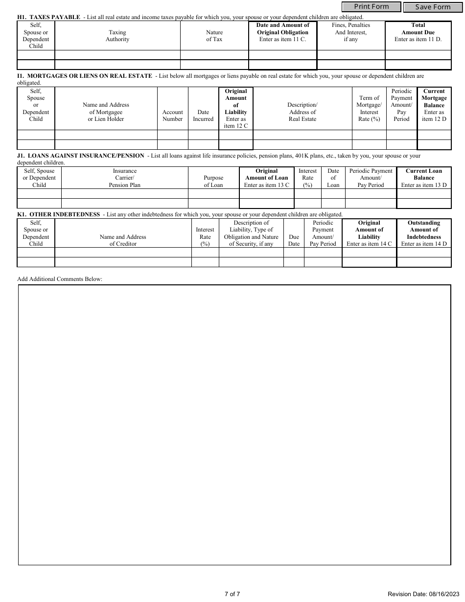 Casino Key Employee License Review Application - New Jersey, Page 7