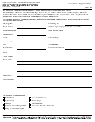 Document preview: Form DOT LAPG6-A Hbp Application/Scope Definition - California