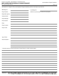 Form DOT LAPG6-D Hbp Scope/Cost/Schedule Change Request - California