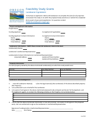 Document preview: Feasibility Study Grants Landowner Agreement - Oregon
