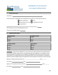 Solicitation Feasibility Study Grant Application - Oregon, Page 5