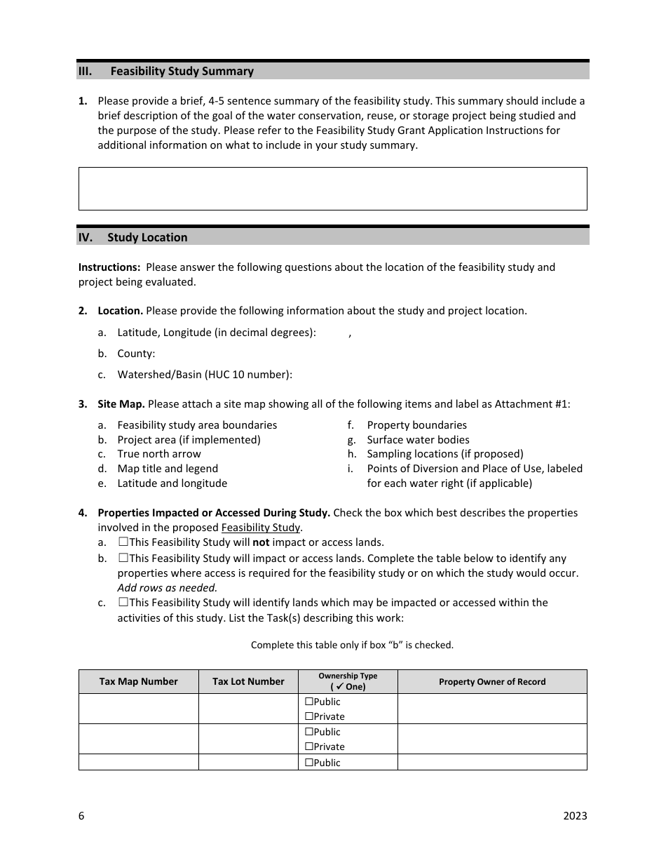 Solicitation Feasibility Study Grant Application - Oregon, Page 6