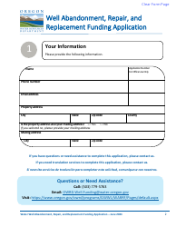 Well Abandonment, Repair, and Replacement Funding Application - Oregon, Page 2