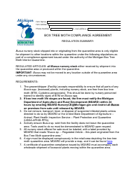 Document preview: Box Tree Moth Compliance Agreement - Michigan