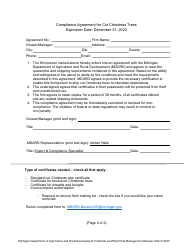 Compliance Agreement for Cut Christmas Trees - Michigan, Page 2