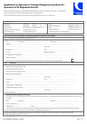 Form SRG2807 Application for Approval to Transport Dangerous Goods by Air - Operators of UK-Registered Aircraft - United Kingdom