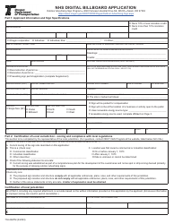 Form 734-2667M Nhs Digital Billboard Application - Oregon