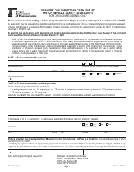 Document preview: Form 735-6653A Request for Exemption From Use of Motor Vehicle Safety Restraints for Oregon Residents Only - Oregon
