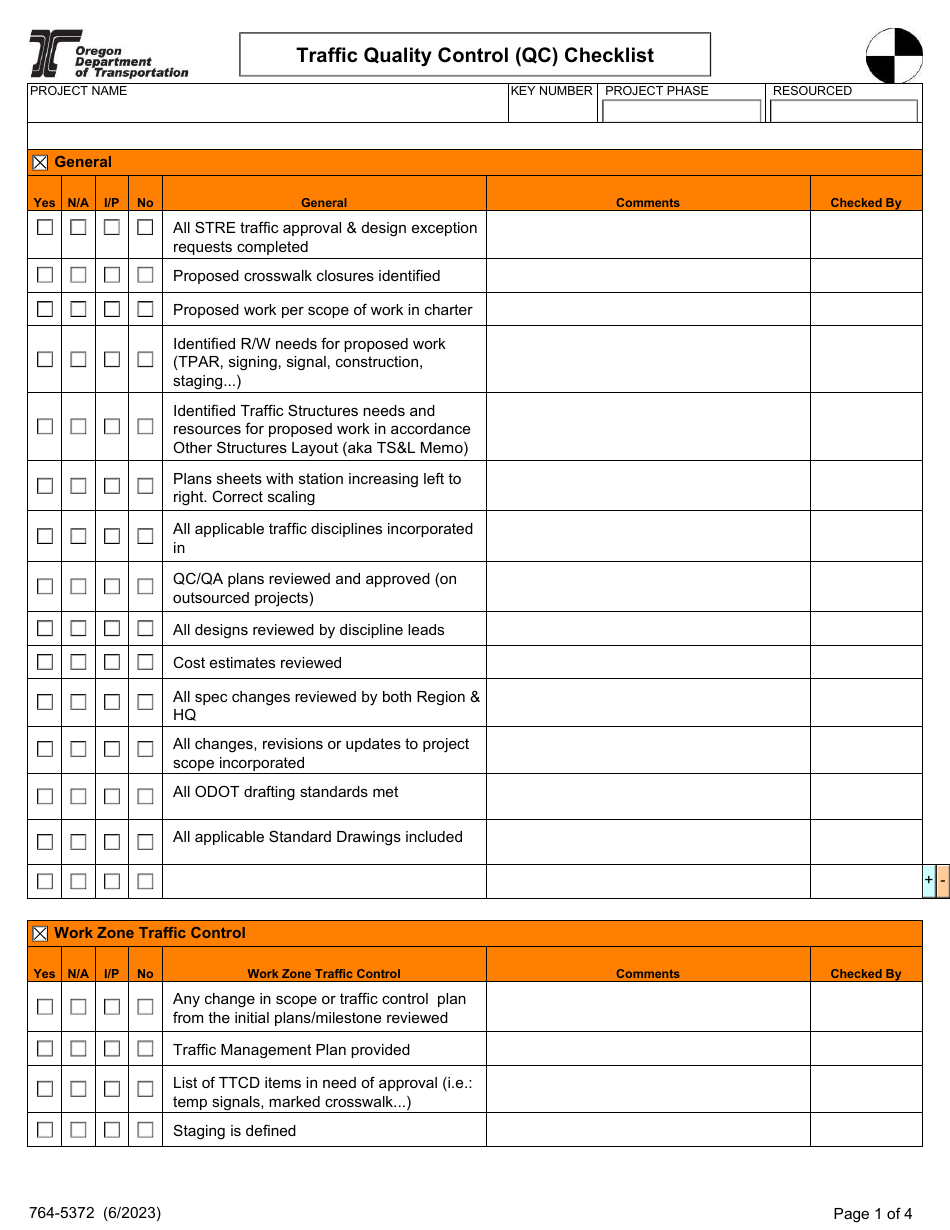 Form 734-5372 Download Fillable PDF or Fill Online Traffic Quality ...