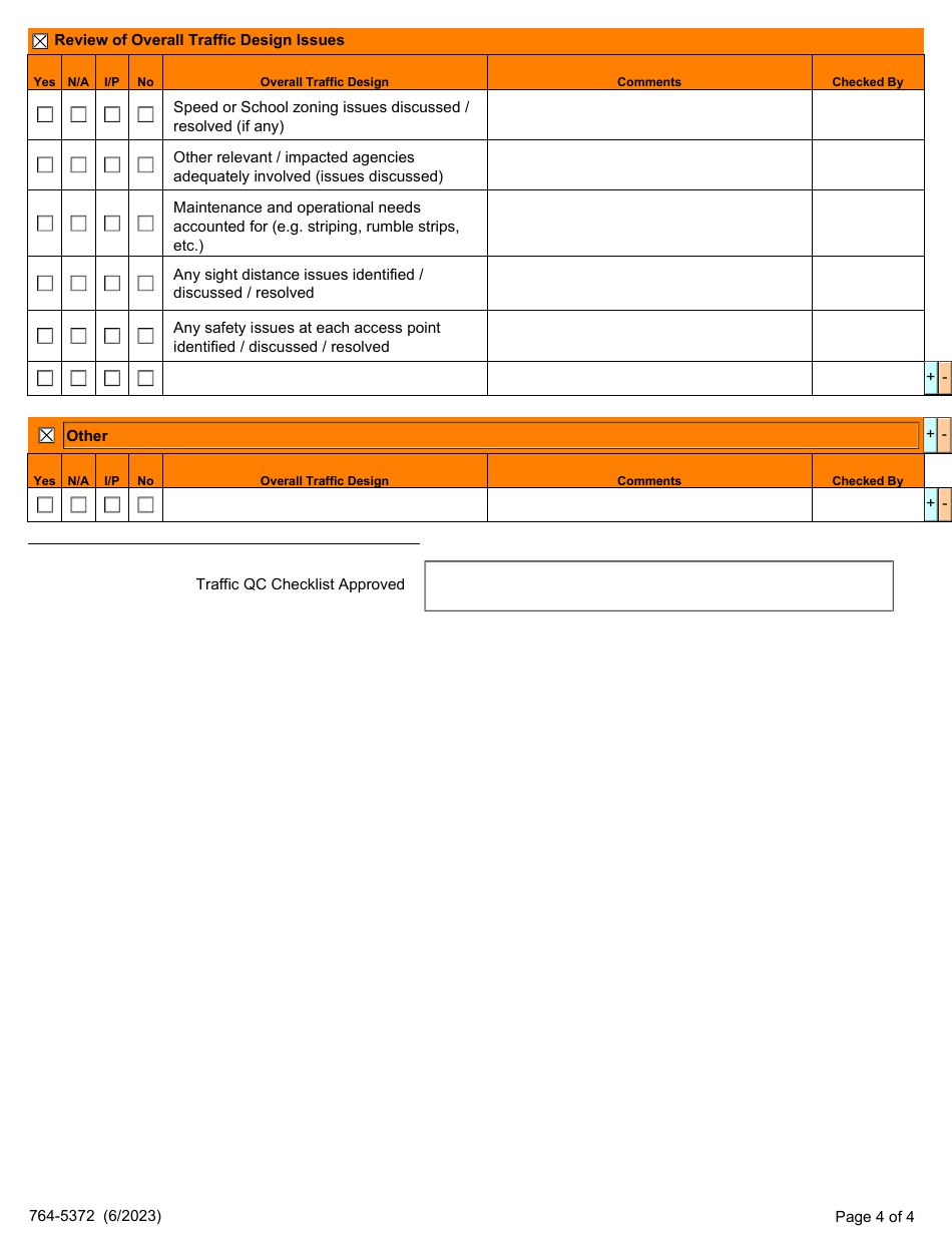 Form 734-5372 Traffic Quality Control Checklist - Oregon, Page 4