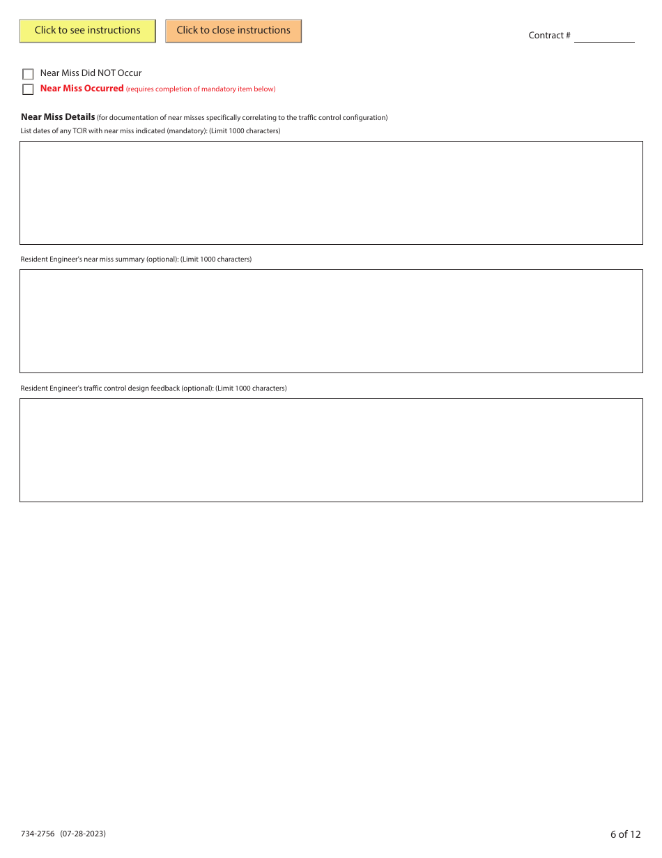 Form 734-2756 Resident Engineers Narrative Form - Oregon, Page 6