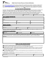 Document preview: Form 734-5393N Utility Permit Cultural Resource Review Notification - Oregon