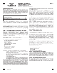 Maryland Form MW508CR (COM/RAD-049) Business Income Tax Credits - Maryland, Page 2