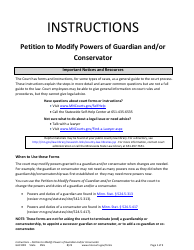 Form GAC1001 Instructions - Petition to Modify Powers of Guardian and/or Conservator - Minnesota