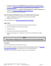 Form GAC1001 Instructions - Petition to Modify Powers of Guardian and/or Conservator - Minnesota, Page 2