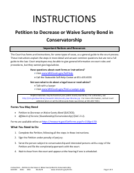 Document preview: Instructions for Form GAC301 Petition to Decrease or Waive Surety Bond in Conservatorship - Minnesota