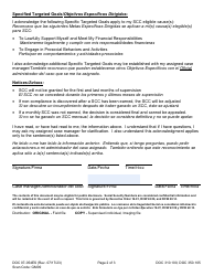 Form DOC07-054ES Acknowledgment of Community Custody Supervision Compliance Credit (Scc) - Washington (English/Spanish), Page 2