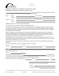 Document preview: Form DOC13-392 Durable Power of Attorney for Health Care - Washington