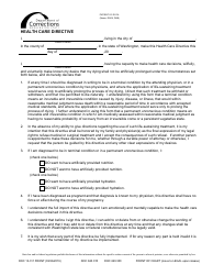 Document preview: Form DOC13-311 Health Care Directive - Washington