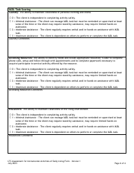Ltc Assessment for Instrumental Activities of Daily Living Form - Colorado, Page 4