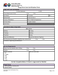 Long-Term Care Certification Form - Colorado