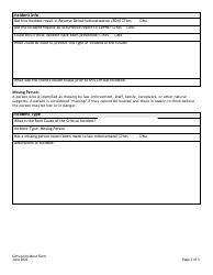 Critical Incident Form - Missing Person - Colorado, Page 3