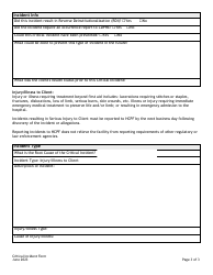 Critical Incident Form - Injury or Illness to Client - Colorado, Page 3