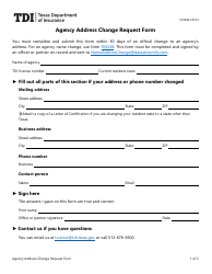 Document preview: Form FIN540 Agency Address Change Request Form - Texas