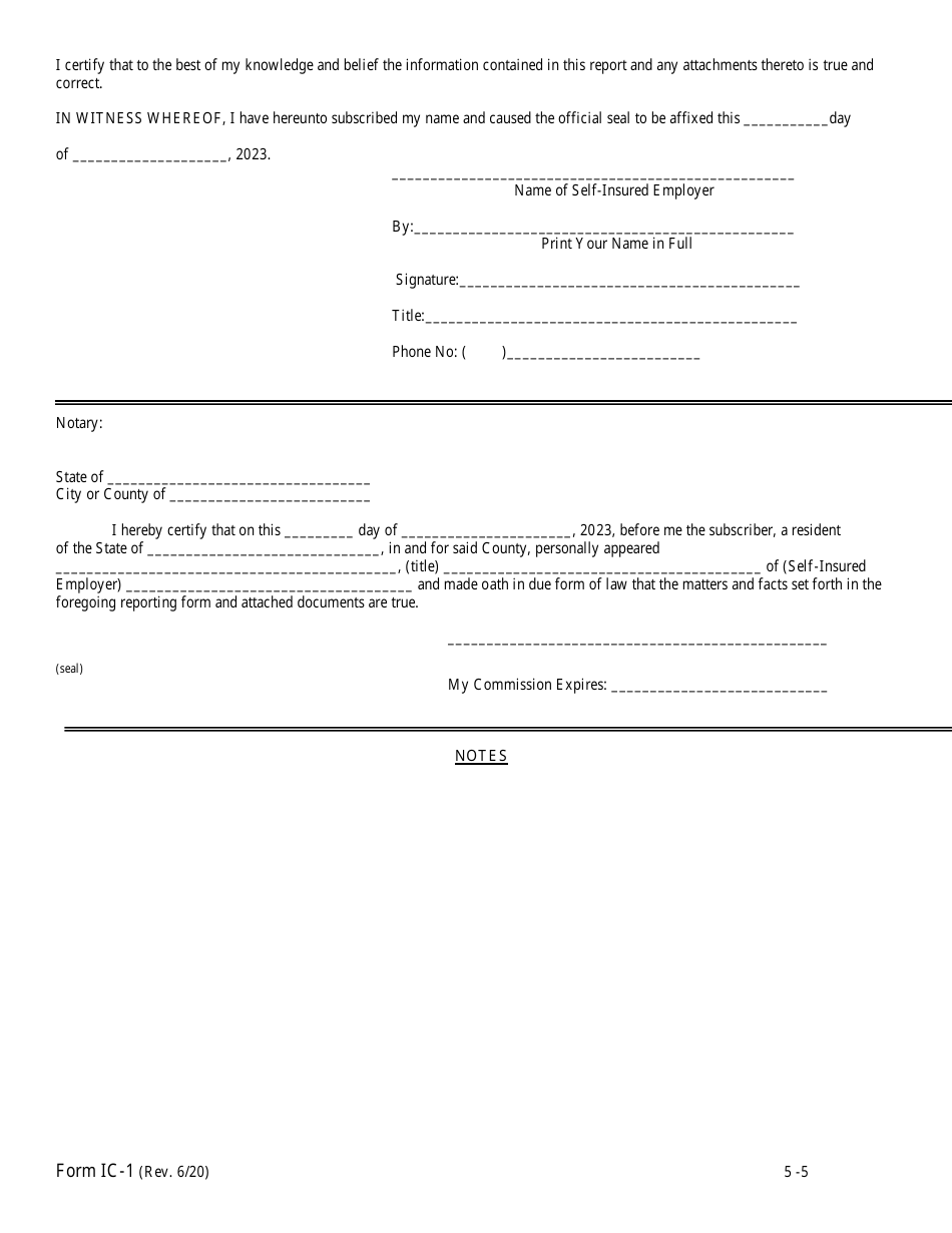 Form IC-1 Information Report - Maryland, Page 5