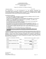 Document preview: Form 6967 Chapter 46 Certification of Compliance Statement - Virginia