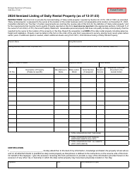 Document preview: Form 3595 Itemized Listing of Daily Rental Property - Michigan, 2024