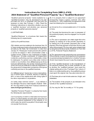 Form 2699 (L-4143) Statement of &quot;qualified Personal Property&quot; by a &quot;qualified Business&quot; - Michigan, Page 2