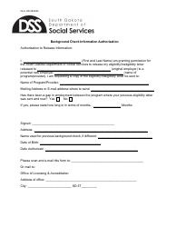 Document preview: Form OLA-100 Background Check Information Authorization - South Dakota