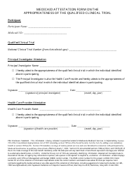 Document preview: Form MS-129 Medicaid Attestation Form on the Appropriateness of the Qualified Clinical Trial - South Dakota