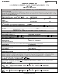 Form DSS-NEMT-970 Non-emergency Medical Travel (Nemt) Reimbursement Form - Day Trip - South Dakota