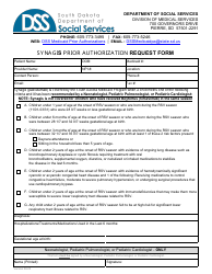 Document preview: Synagis Prior Authorization Request Form - South Dakota